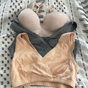 Cayke Nursing bras in small and a bonus nude nursing t shirt bra in Medium.
